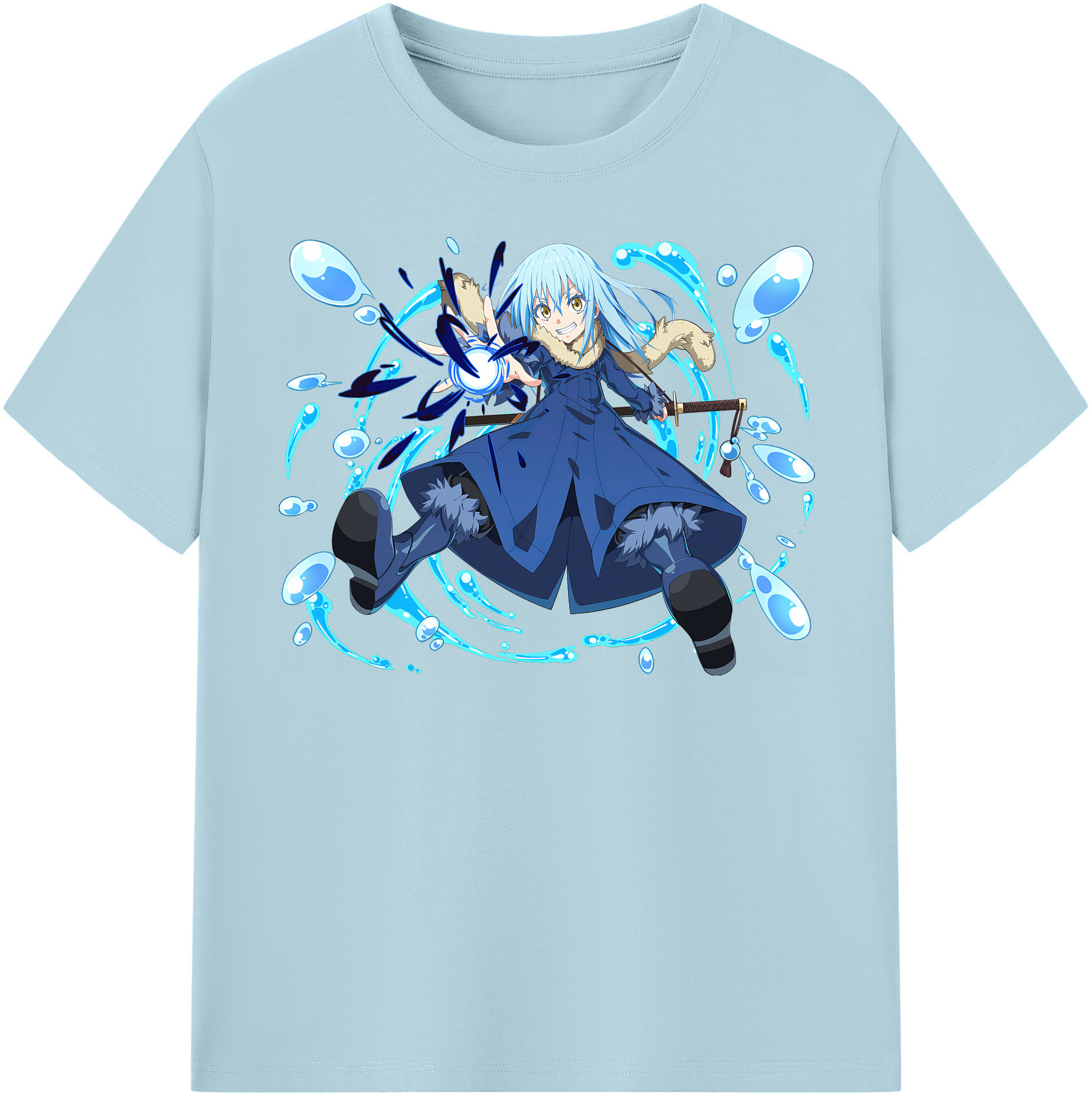 （画像用） 転スラ Regarding Reincarnated to Slime 綿100％半袖Tシャツ（フロントプリント）